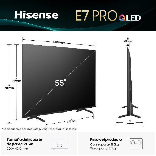 HISENSE 55 E7Q PRO QLED 4K UHD SMART 144HZ
